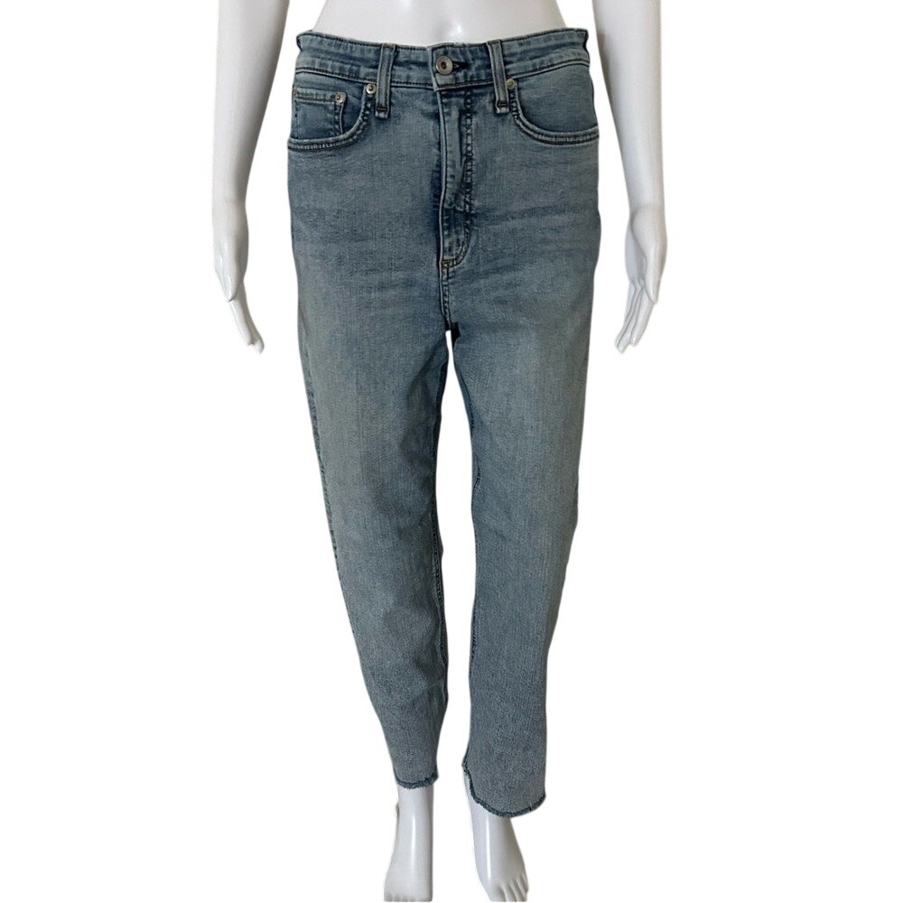 Rag & Bone New York Jane Super High Rise Ankle Cigarette Blue Denim Jeans - 29